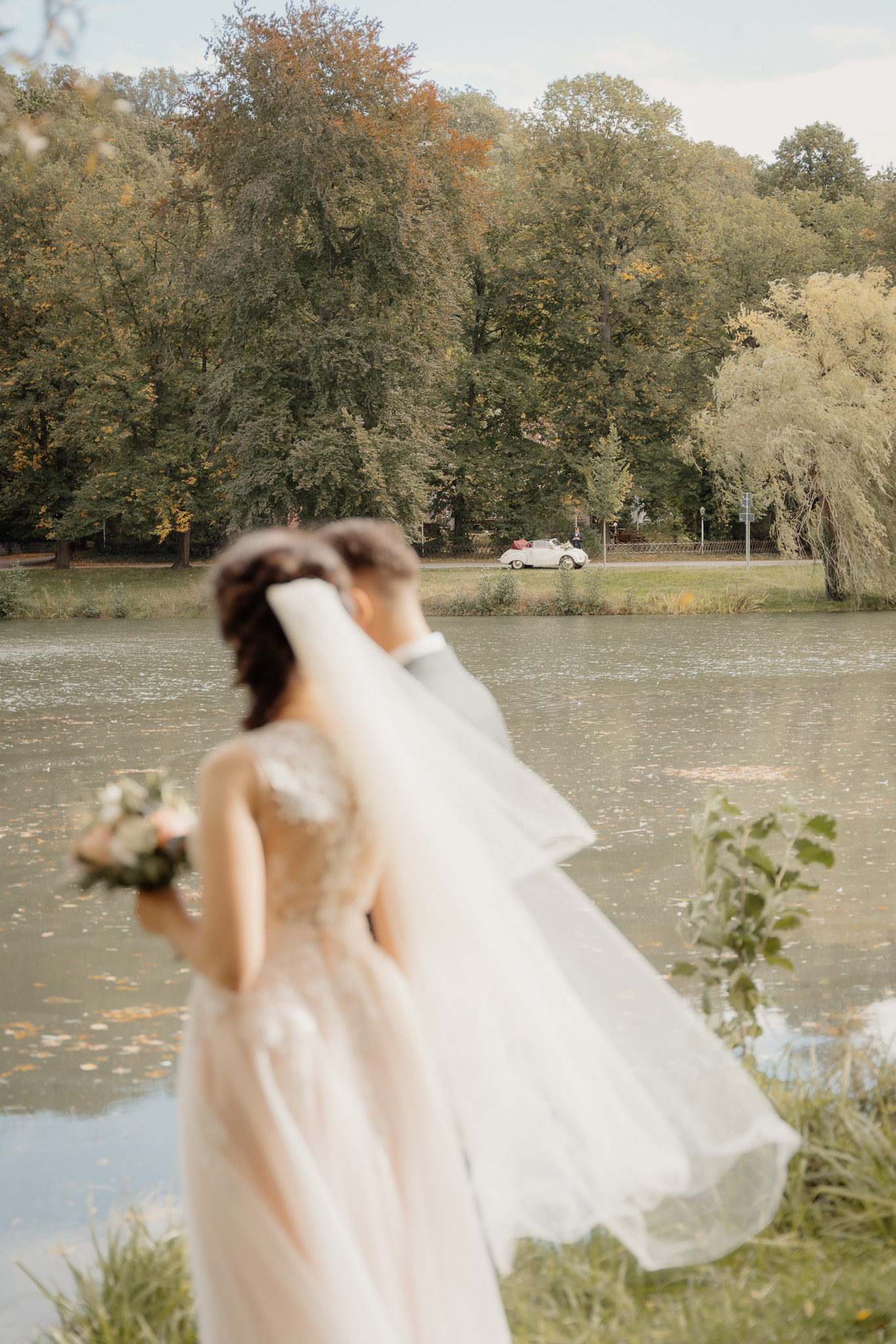 Braut Schleier im Wind