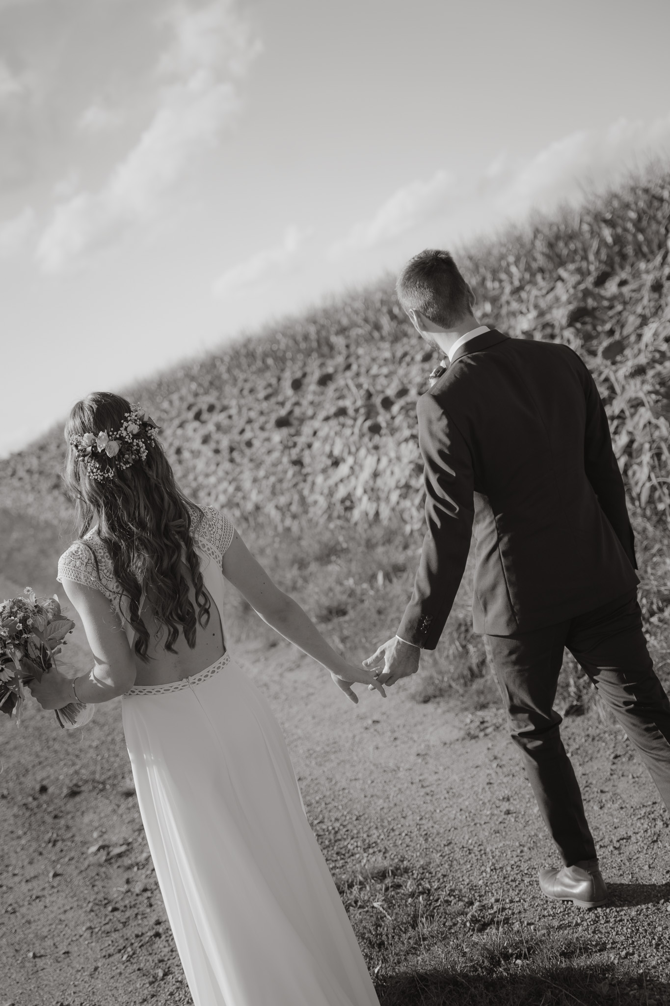 Brautpaarshooting Schwarz Weiss